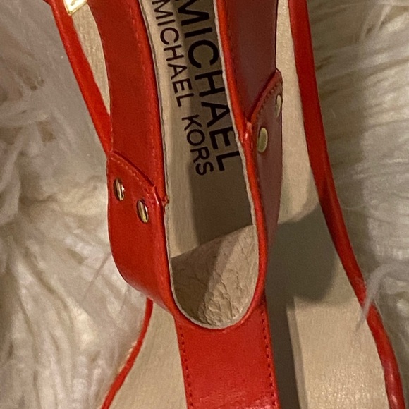 Michael Kors Red Wedge Sandals - Picture 6 of 8